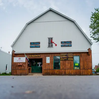 Outside of the cabin wellness clinic