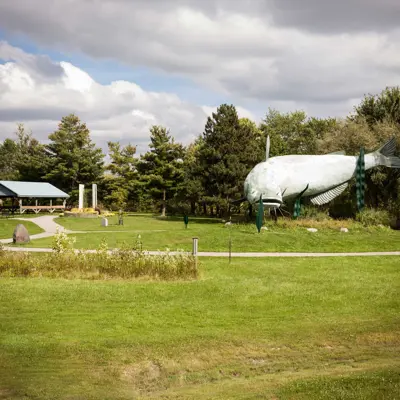 Muddy Statue And Pavilion In Dunnville Centennial Park